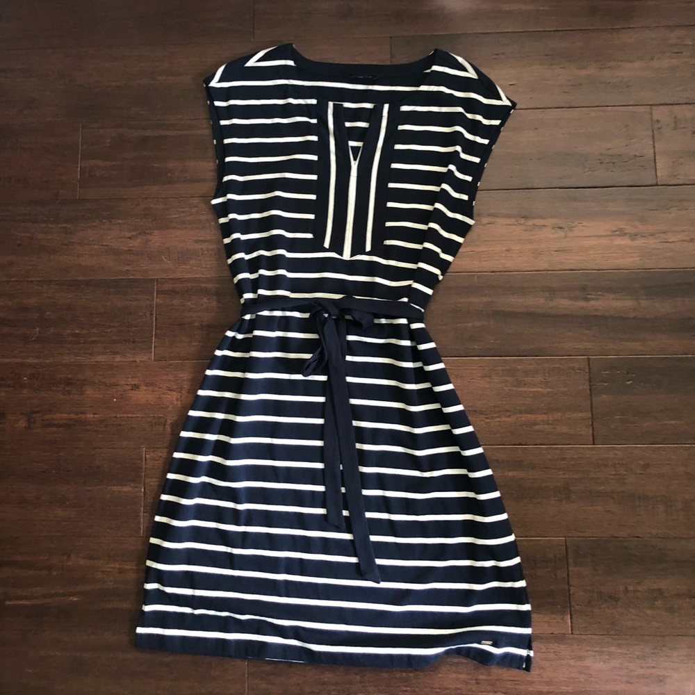 Tommy Hilfiger Navy Blue and White Stripped Dress
